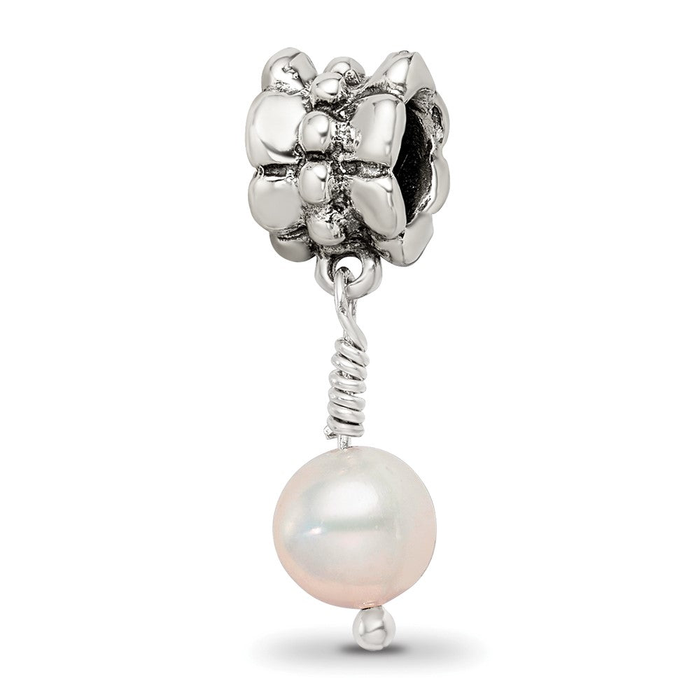 Sterling Silver Reflections Pink Fw Cultured Pearl Dangle Bead
