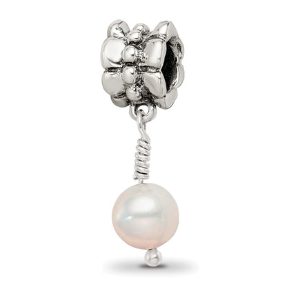 Sterling Silver Reflections Pink Fw Cultured Pearl Dangle Bead
