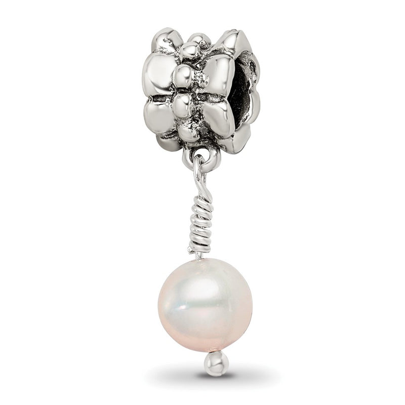 Sterling Silver Reflections Pink Fw Cultured Pearl Dangle Bead