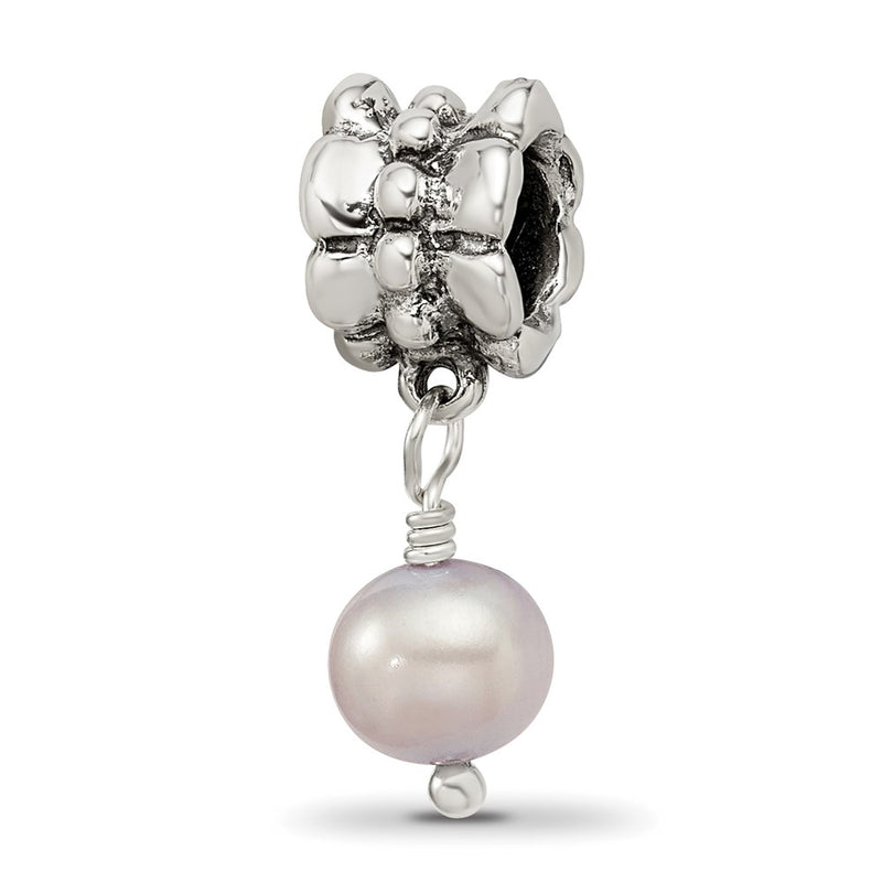 Sterling Silver Reflections Lavender Fw. Cultured Pearl Dangle Bead