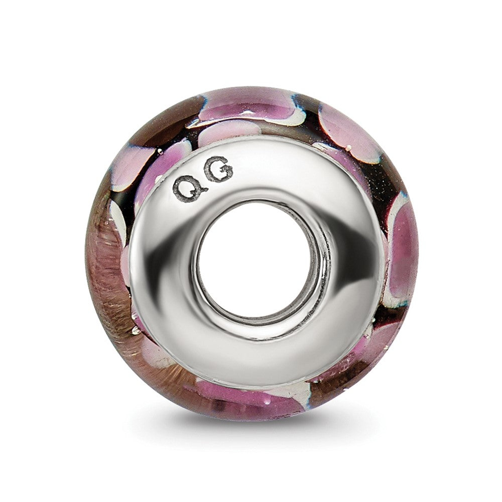 Sterling Silver Reflections Purple/Black Hand-Blown Glass Bead