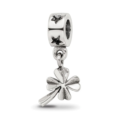 Sterling Silver Reflections 4-Leaf Clover Dangle Bead