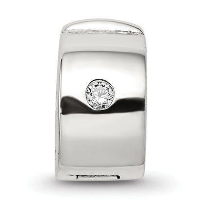 Sterling Silver Reflections Hinged Cz Clip Bead