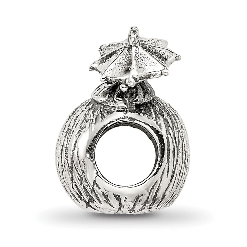 Sterling Silver Reflections Coconut Drink Bead