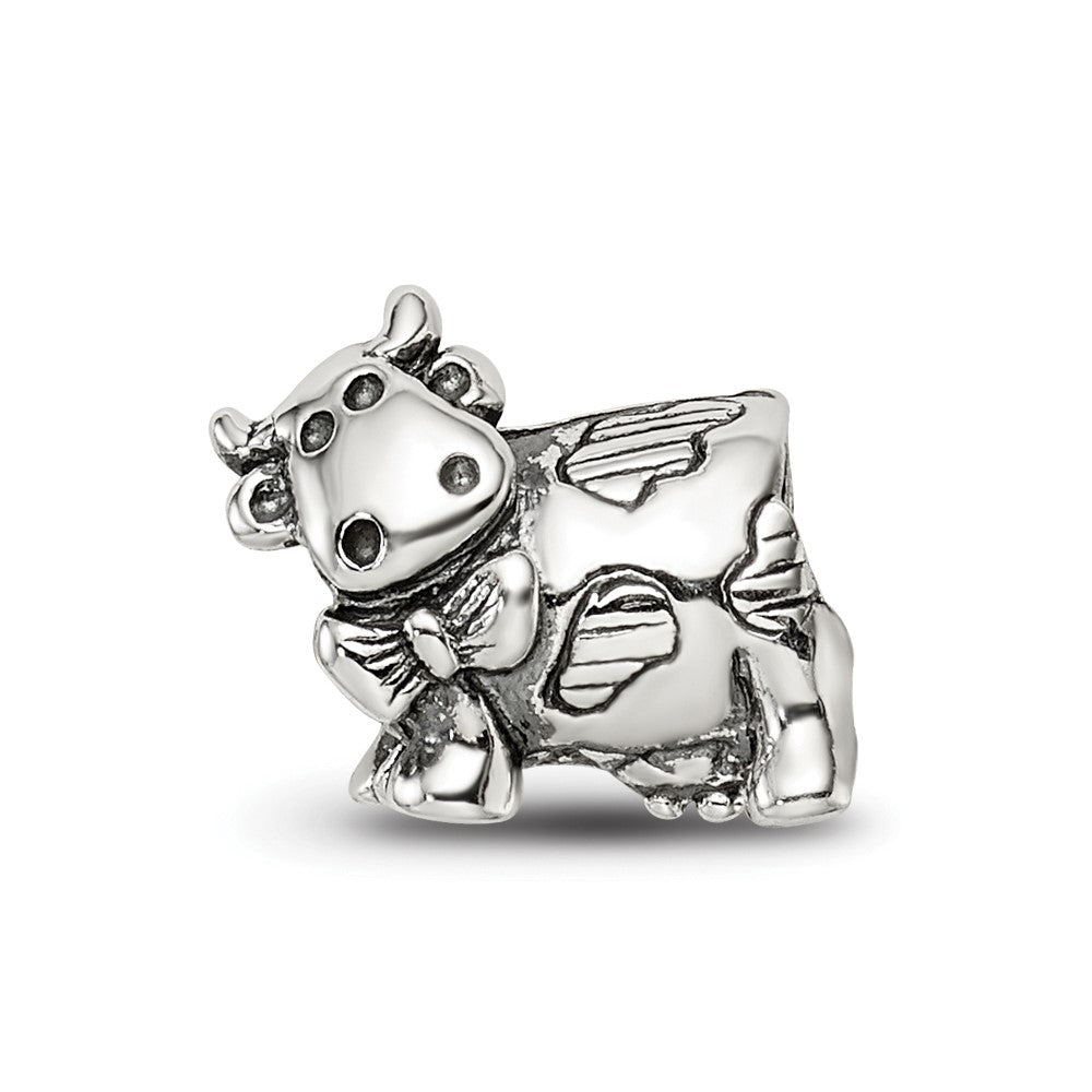 Sterling Silver Reflections Kids Cow W/ Bow Bead