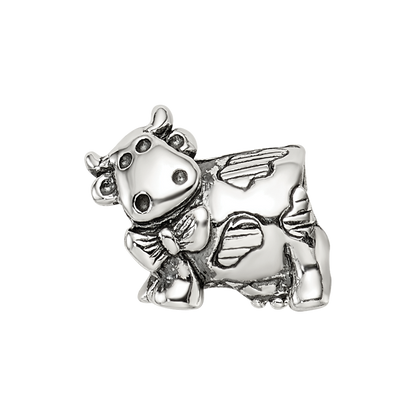 Sterling Silver Reflections Kids Cow W/ Bow Bead