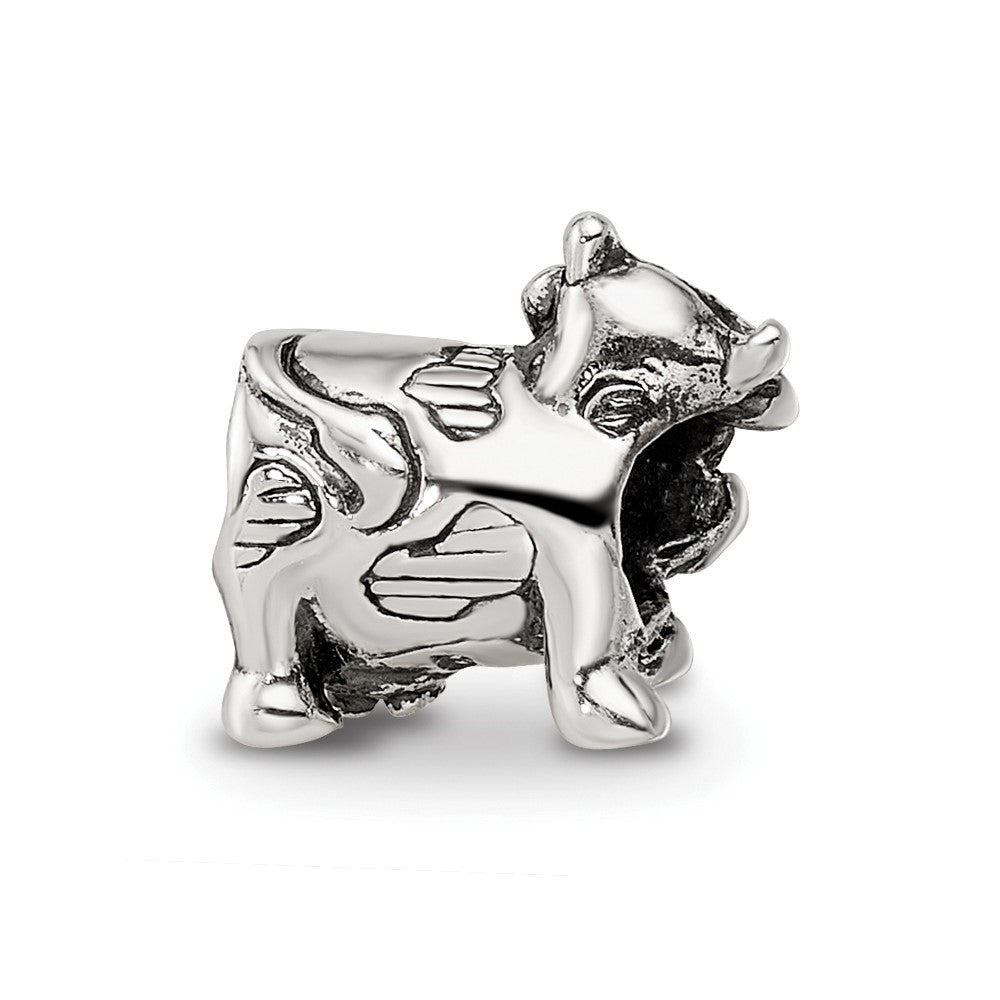 Sterling Silver Reflections Kids Cow W/ Bow Bead