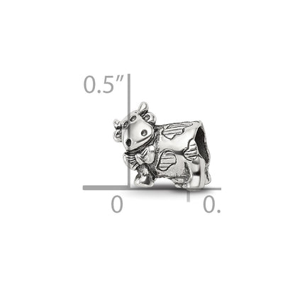Sterling Silver Reflections Kids Cow W/ Bow Bead