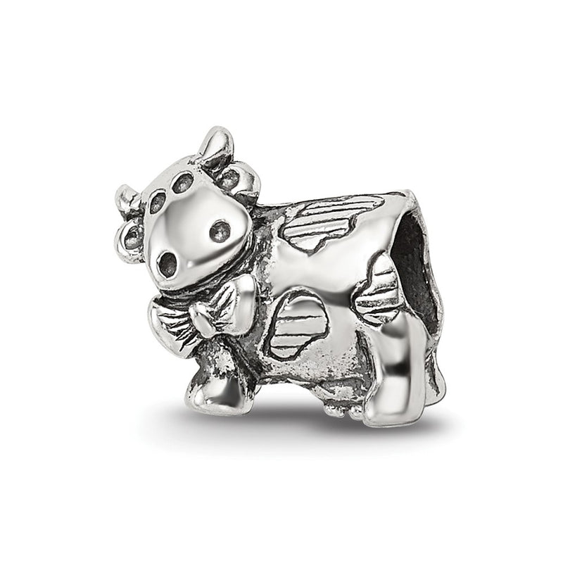 Sterling Silver Reflections Kids Cow W/ Bow Bead