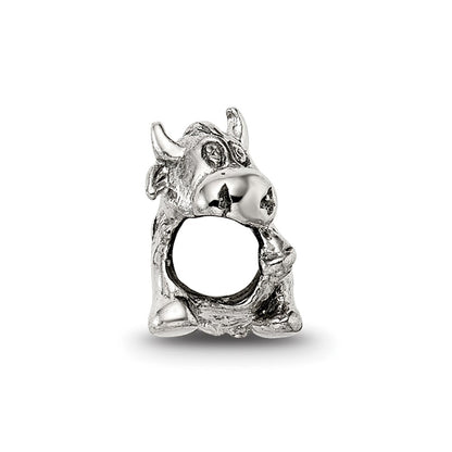 Sterling Silver Reflections Kids Cow W/ Bell Bead