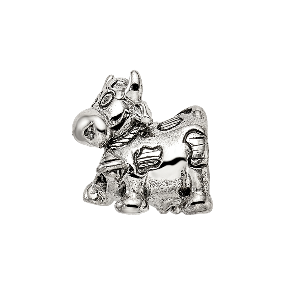 Sterling Silver Reflections Kids Cow W/ Bell Bead