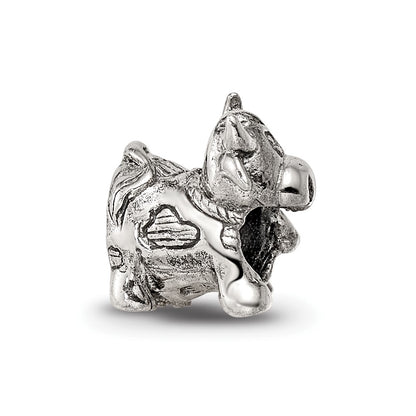 Sterling Silver Reflections Kids Cow W/ Bell Bead