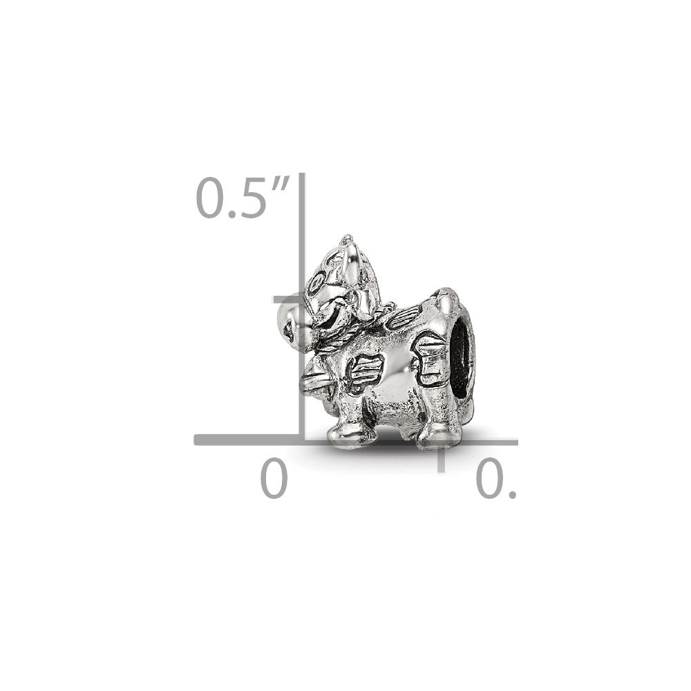 Sterling Silver Reflections Kids Cow W/ Bell Bead