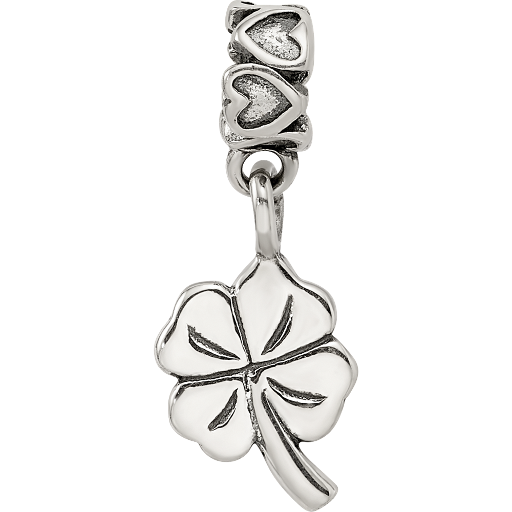 Sterling Silver Kids Collection 4-Leaf Clover Dangle Reflections Bead