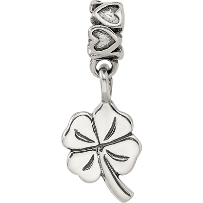 Sterling Silver Kids Collection 4-Leaf Clover Dangle Reflections Bead