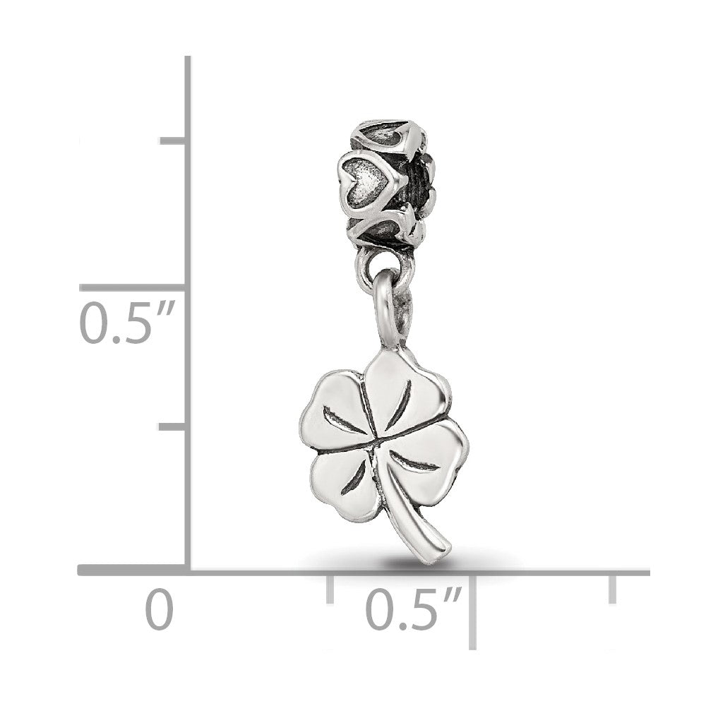 Sterling Silver Kids Collection 4-Leaf Clover Dangle Reflections Bead