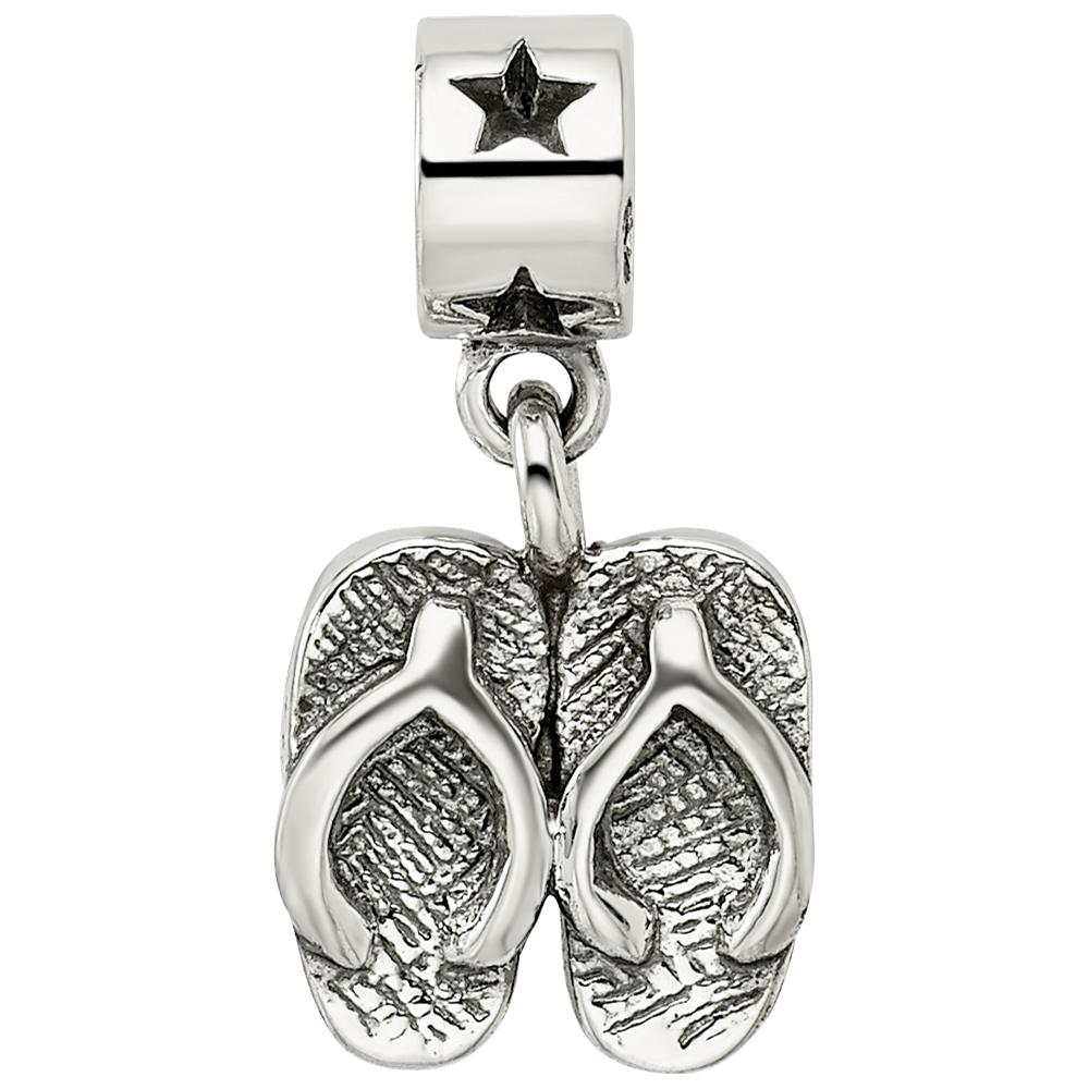 Sterling Silver Kids Collection Flip Flops Dangle Reflections Bead