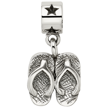 Sterling Silver Kids Collection Flip Flops Dangle Reflections Bead