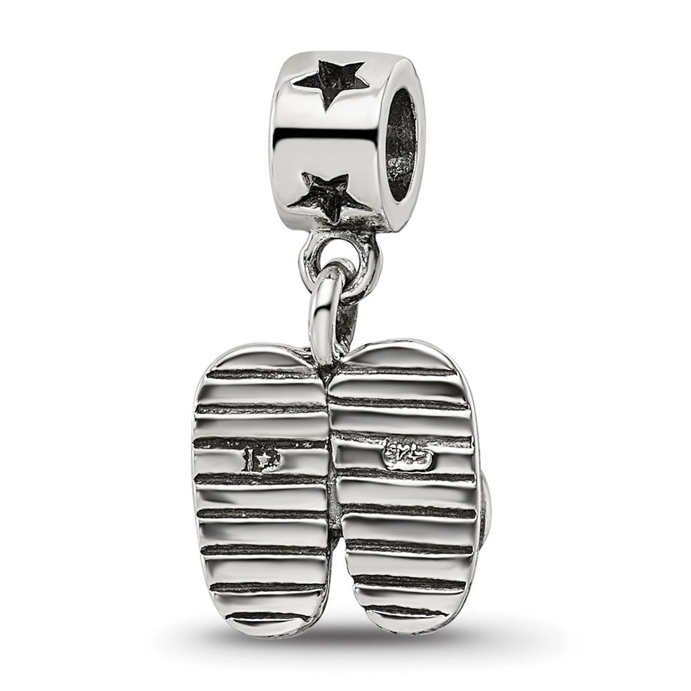Sterling Silver Kids Collection Flip Flops Dangle Reflections Bead