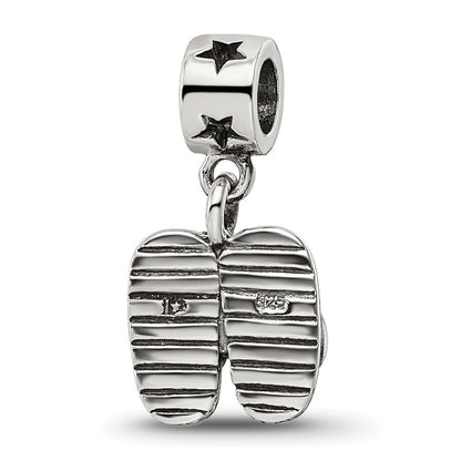 Sterling Silver Kids Collection Flip Flops Dangle Reflections Bead