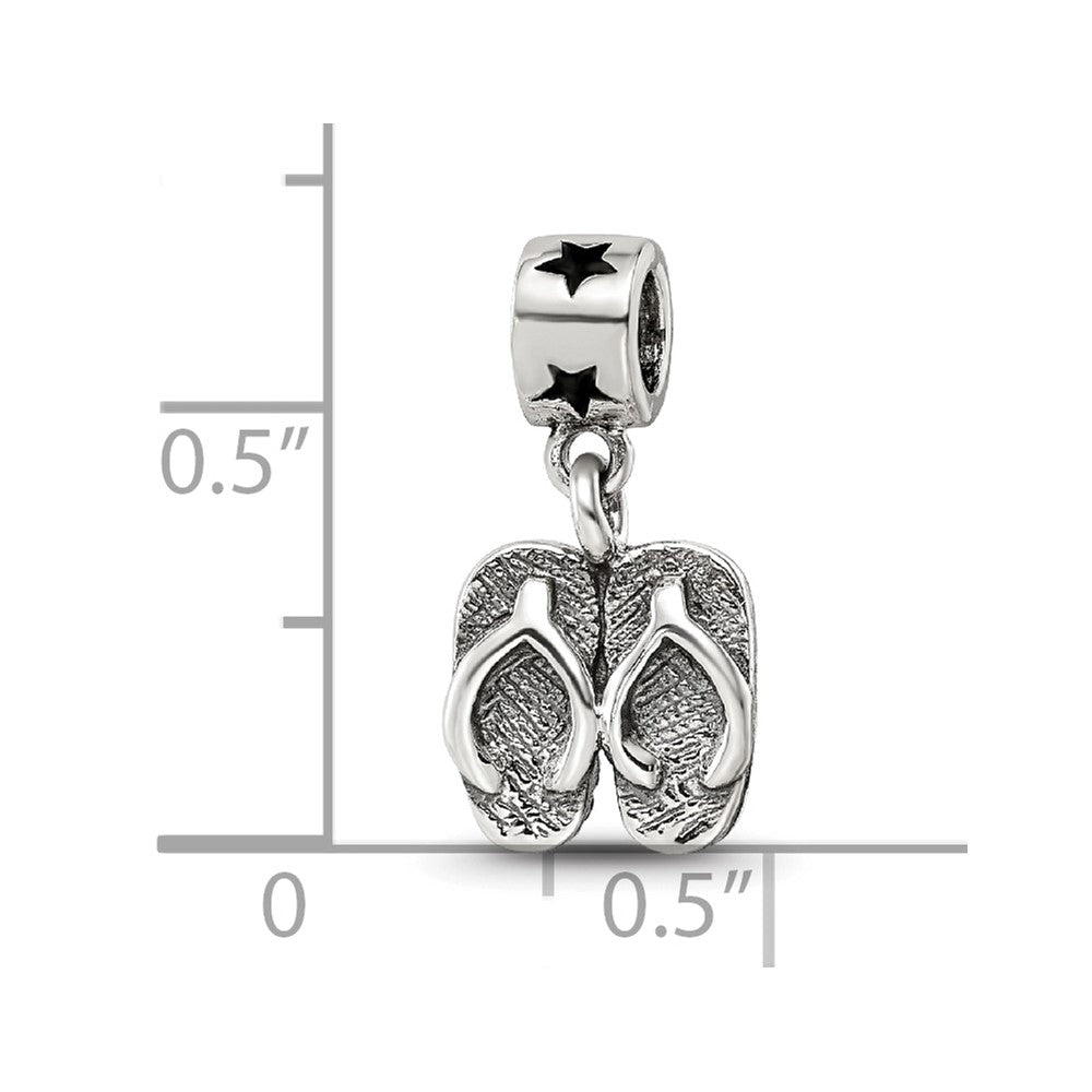 Sterling Silver Kids Collection Flip Flops Dangle Reflections Bead