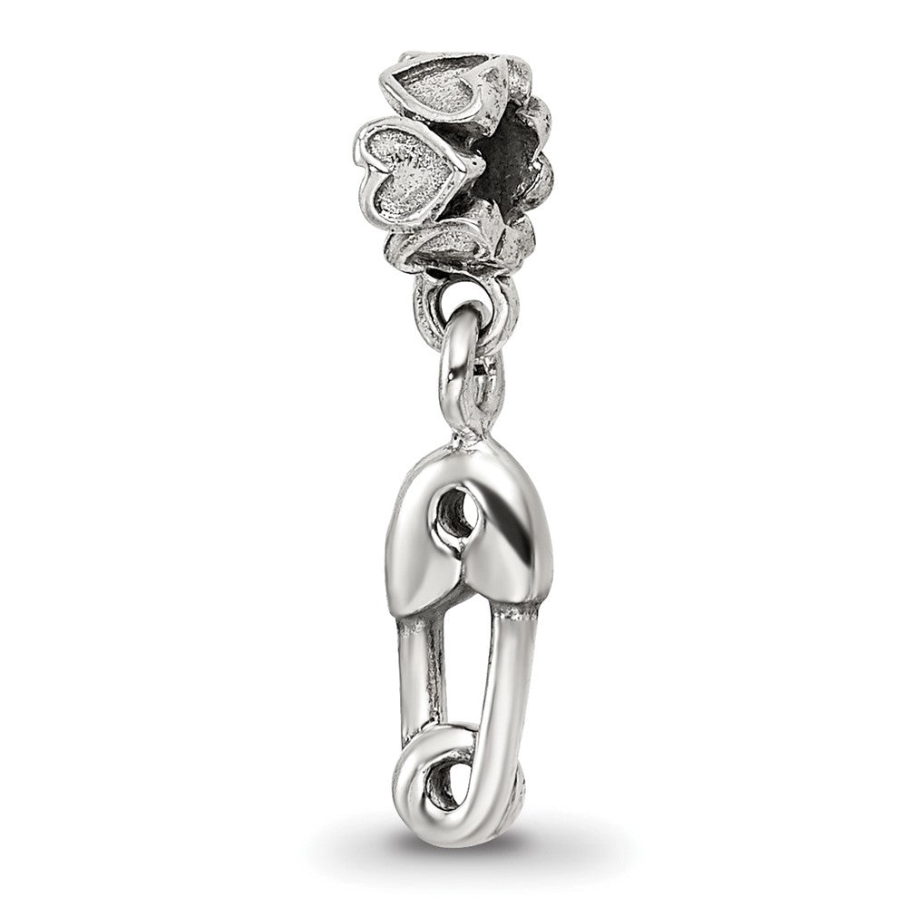 Sterling Silver Kids Collection Safety Pin Dangle Reflections Bead