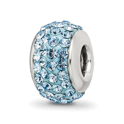 Sterling Silver Reflections March Full Light Blue Preciosa Crystal Bead