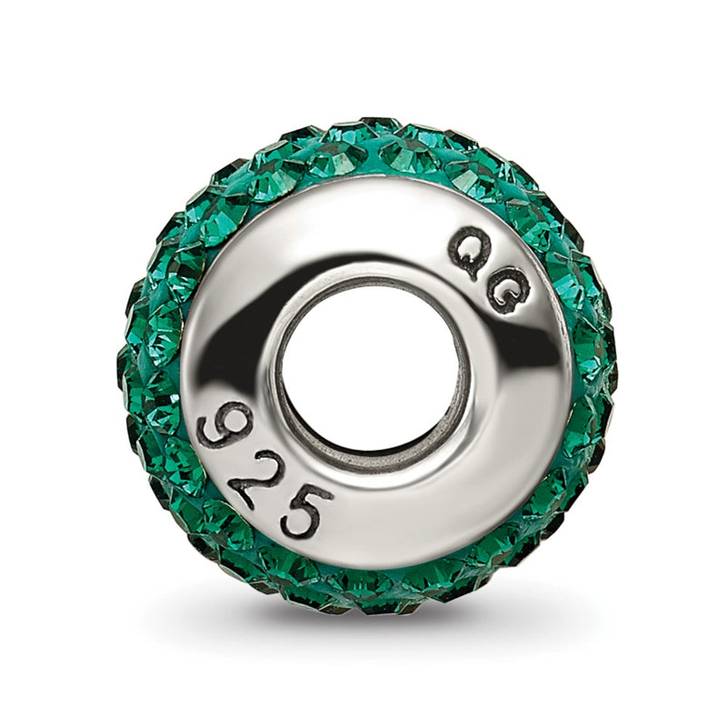 Sterling Silver Reflections May Full Green Preciosa Crystal Bead