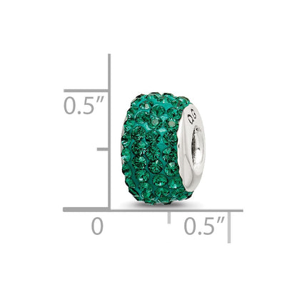 Sterling Silver Reflections May Full Green Preciosa Crystal Bead