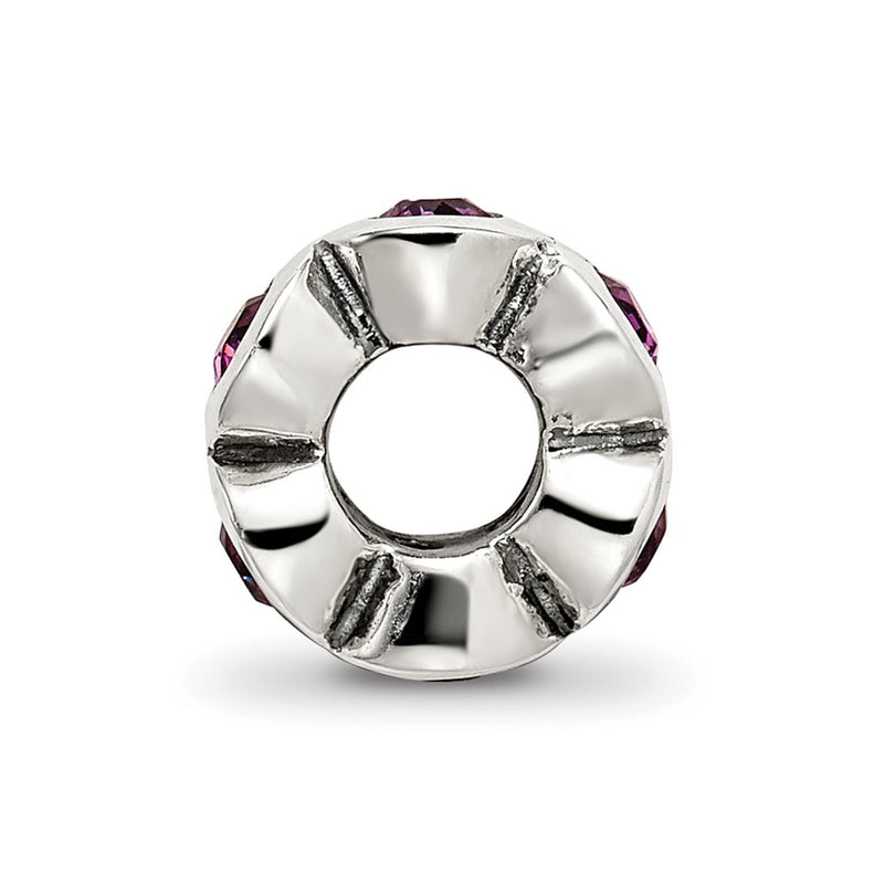 Sterling Silver Reflections Feb Preciosa Crystal Birthstone Bead