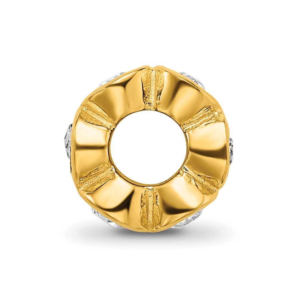 Ss/Gold Plated Sterling Silver Gold-Plated Reflections April Preciosa Crystal Bead