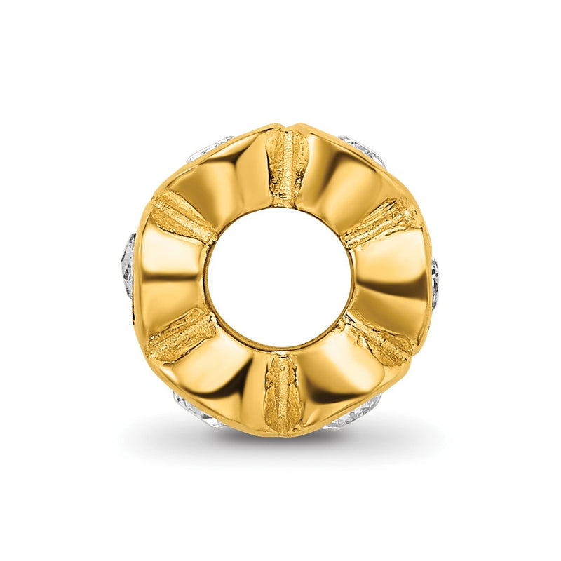 Ss/Gold Plated Sterling Silver Gold-Plated Reflections April Preciosa Crystal Bead