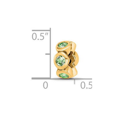 Ss/Gold Plated Sterling Silver Gold-Plated Reflections Aug Green Preciosa Crystal Bead