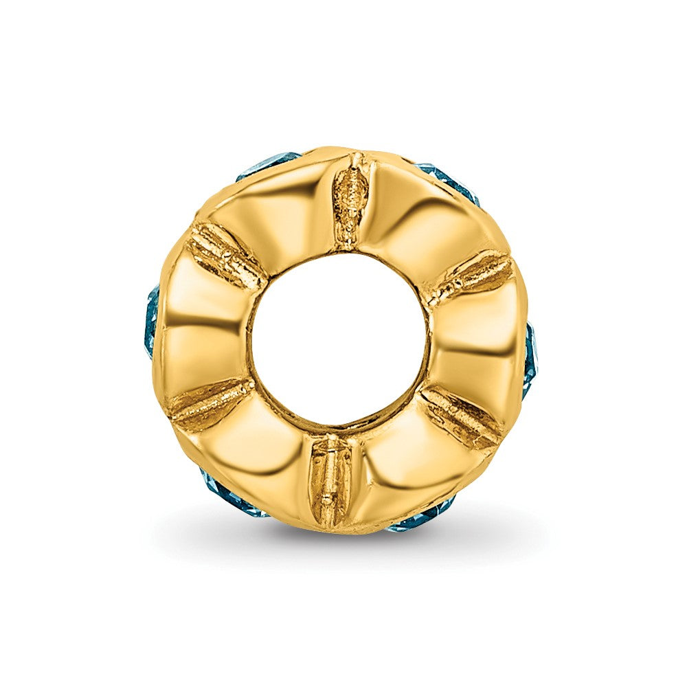 Ss/Gold Plated Sterling Silver Gold-Plated Reflections Dec Blue Preciosa Crystal Bead