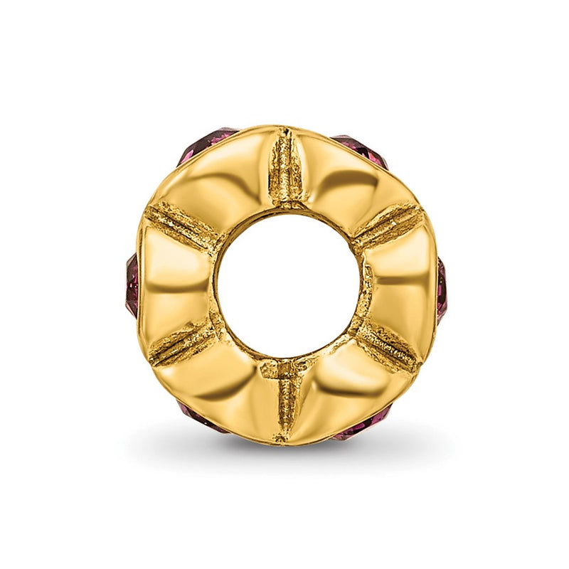 Ss/Gold Plated Sterling Silver Gold-Plated Reflections Feb Purple Preciosa Crystal Bead