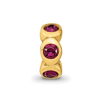Ss/Gold Plated Sterling Silver Gold-Plated Reflections Feb Purple Preciosa Crystal Bead