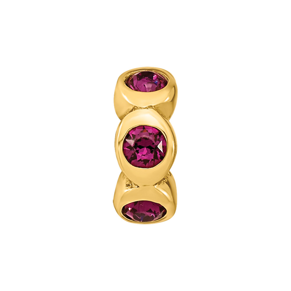 Ss/Gold Plated Sterling Silver Gold-Plated Reflections Feb Purple Preciosa Crystal Bead