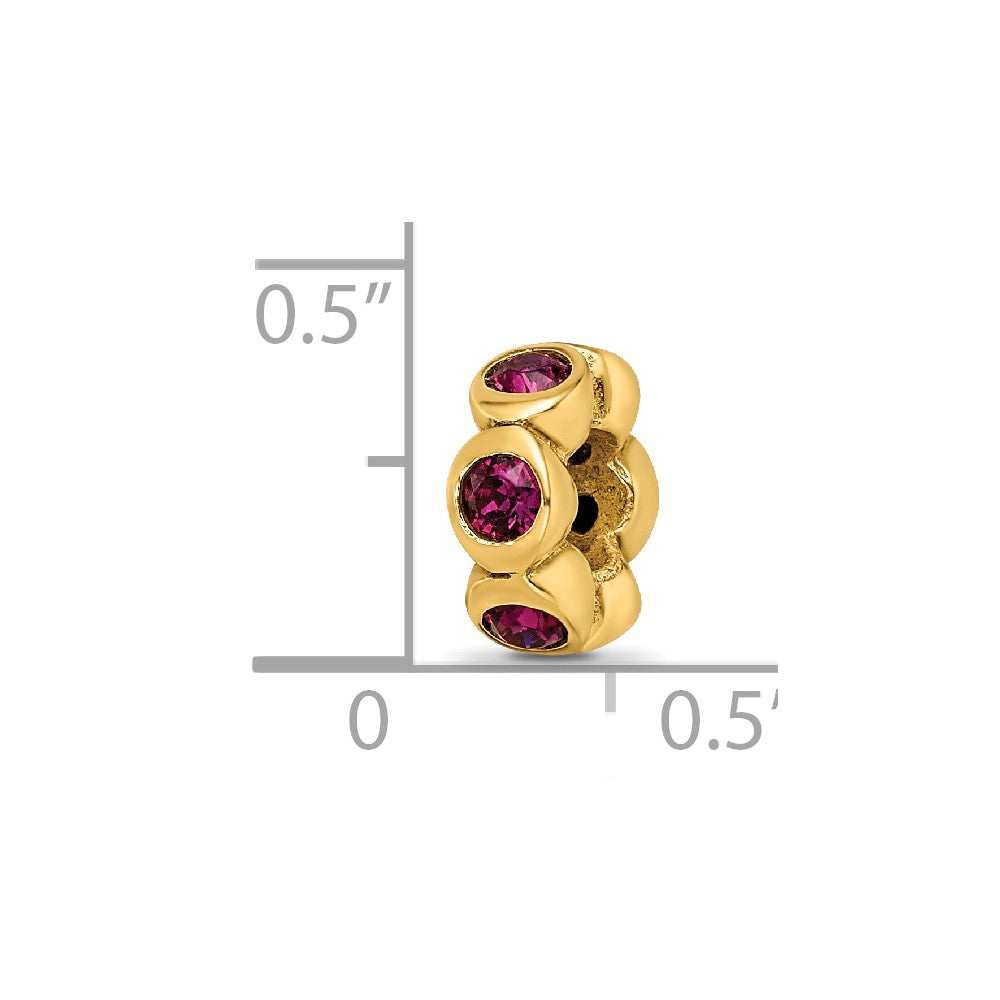 Ss/Gold Plated Sterling Silver Gold-Plated Reflections Feb Purple Preciosa Crystal Bead