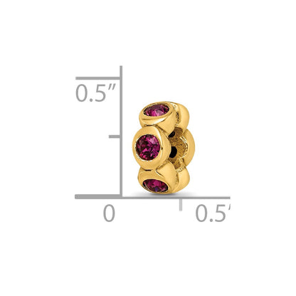 Ss/Gold Plated Sterling Silver Gold-Plated Reflections Feb Purple Preciosa Crystal Bead