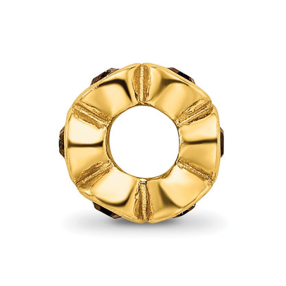 Ss/Gold Plated Sterling Silver Gold-Plated Reflections Jan Red Preciosa Crystal Bead