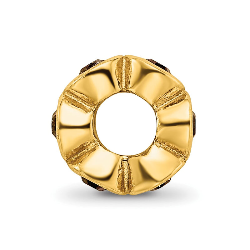 Ss/Gold Plated Sterling Silver Gold-Plated Reflections Jan Red Preciosa Crystal Bead
