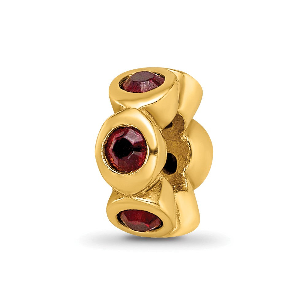 Ss/Gold Plated Sterling Silver Gold-Plated Reflections Jan Red Preciosa Crystal Bead