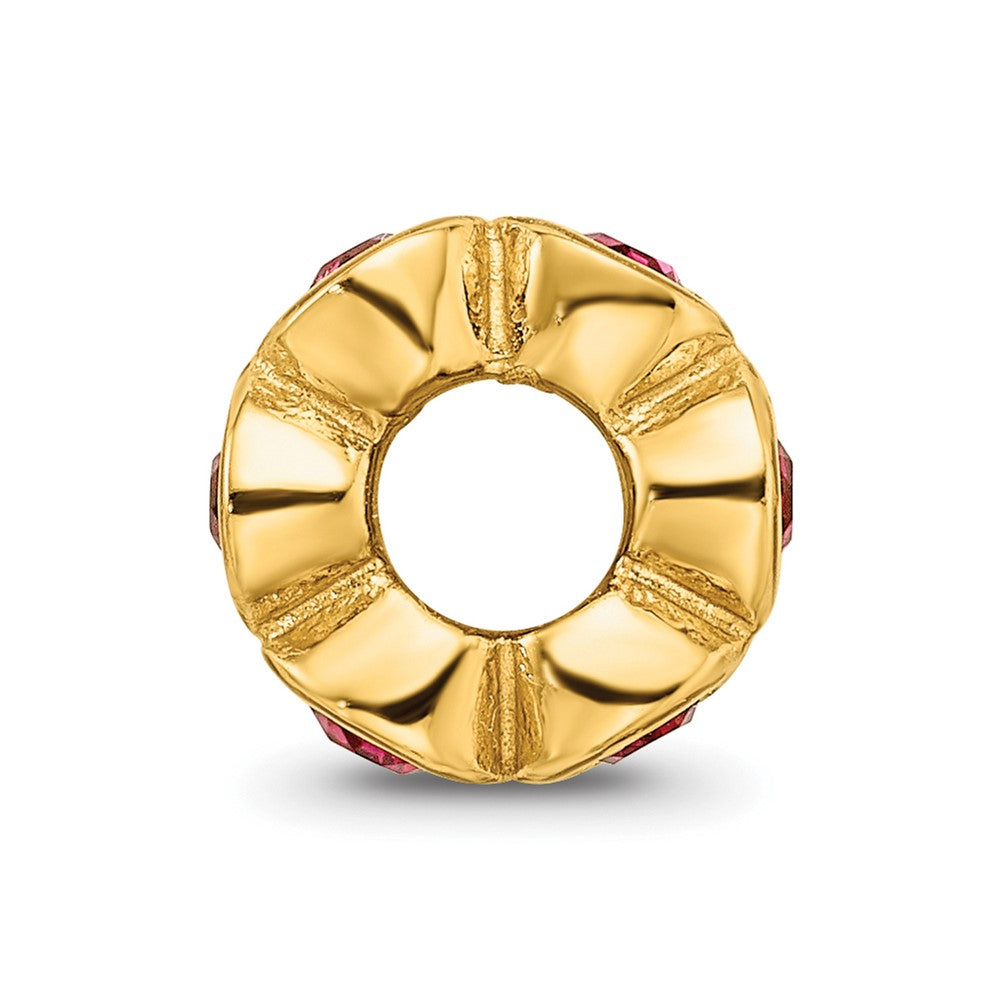 Ss/Gold Plated Sterling Silver Gold-Plated Reflections July Red Preciosa Crystal Bead