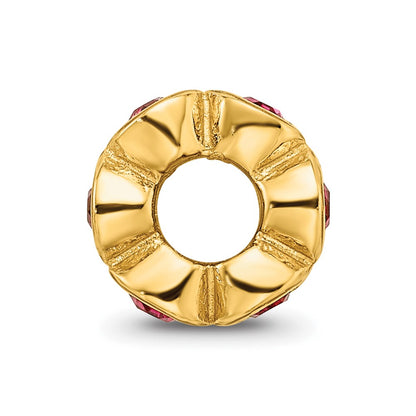 Ss/Gold Plated Sterling Silver Gold-Plated Reflections July Red Preciosa Crystal Bead