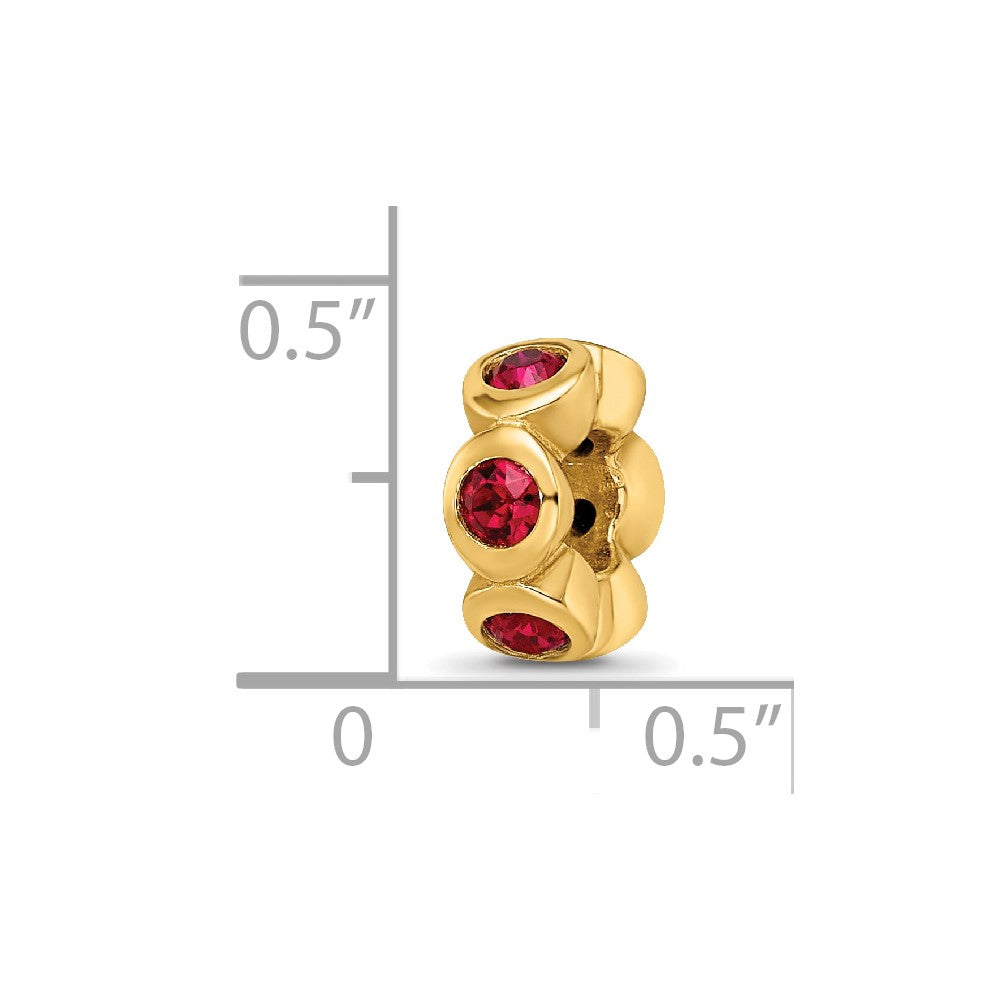 Ss/Gold Plated Sterling Silver Gold-Plated Reflections July Red Preciosa Crystal Bead