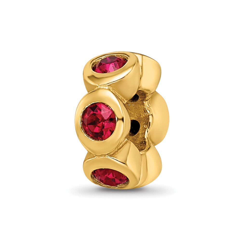 Ss/Gold Plated Sterling Silver Gold-Plated Reflections July Red Preciosa Crystal Bead