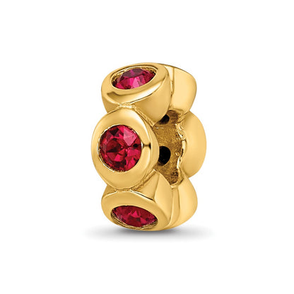 Ss/Gold Plated Sterling Silver Gold-Plated Reflections July Red Preciosa Crystal Bead