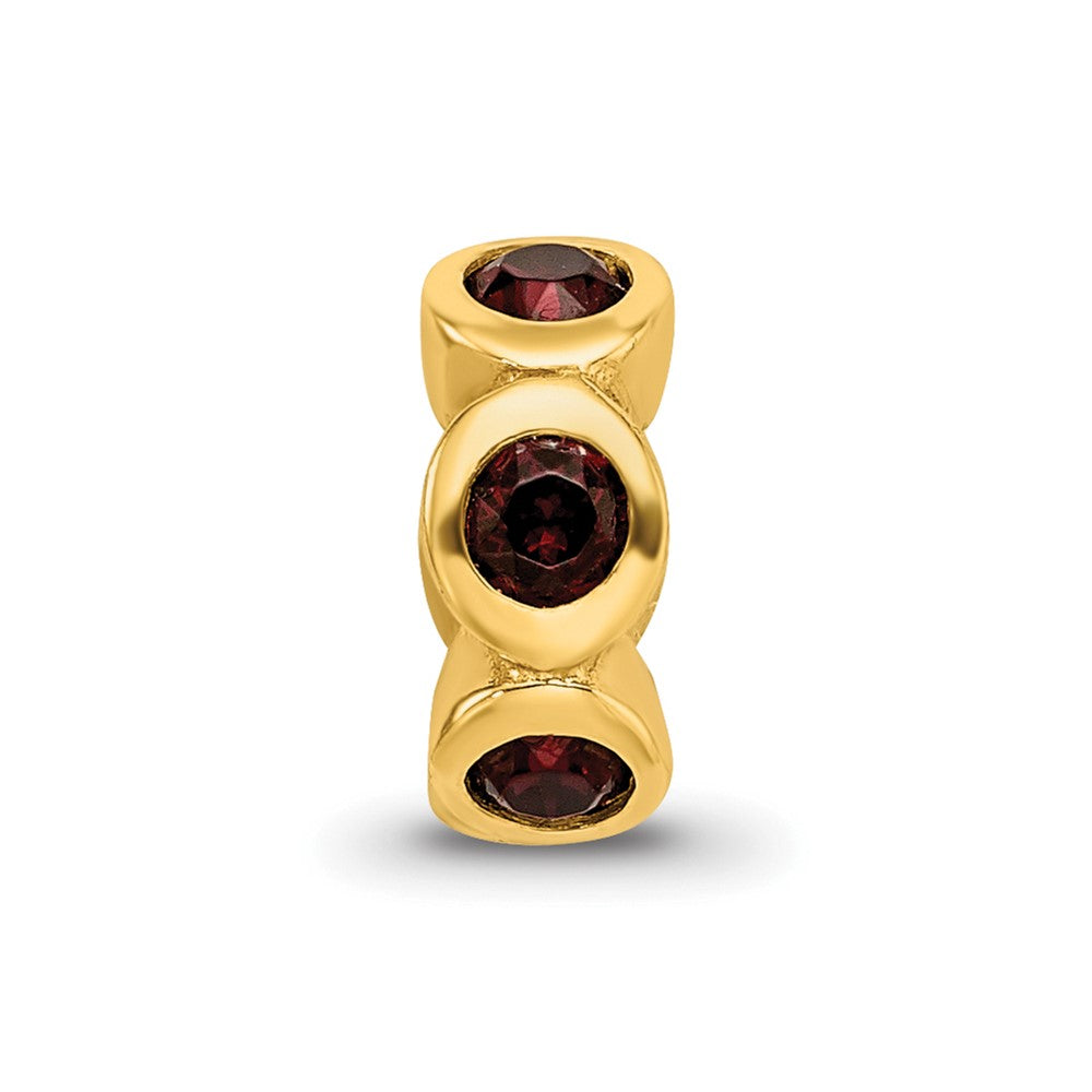 Ss/Gold Plated Sterling Silver Gold-Plated Reflections June Red Preciosa Crystal Bead