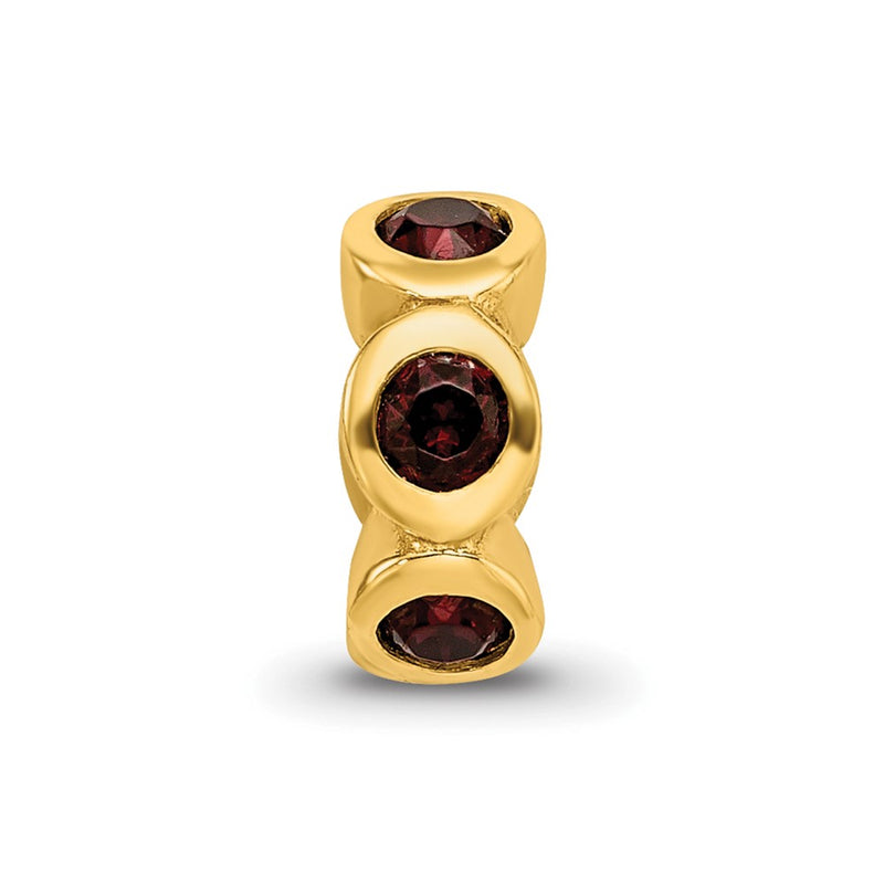 Ss/Gold Plated Sterling Silver Gold-Plated Reflections June Red Preciosa Crystal Bead