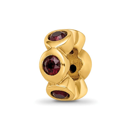 Ss/Gold Plated Sterling Silver Gold-Plated Reflections June Red Preciosa Crystal Bead